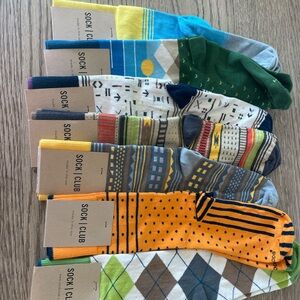 Men’s socks, Sock Club, size medium, brand new, 7 pairs